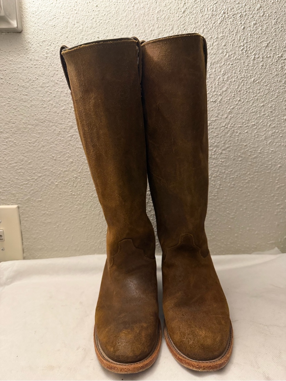 Chippewa Brown Suede Knee-High Riding Boots, pre-owned, SZ 7